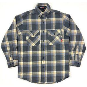 Bocomal Mens FR Shirt Button Down Long Sleeve Size Small Plaid NFPA2112 CAT2
